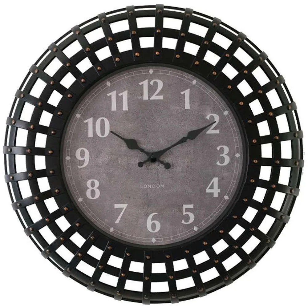 Ρολόι Τοίχου 280-223-032 50cm Black-Grey Plastic