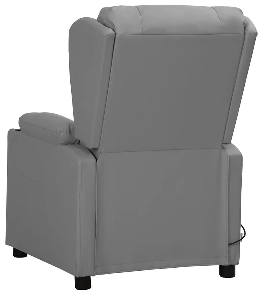 vidaXL Πολυθρόνα Μασάζ Γκρι από Συνθετικό Δέρμα