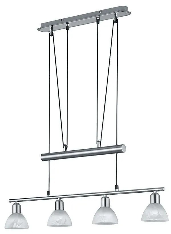Φωτιστικό Οροφής-Ράγα Led Levisto 4x400Lm 80x160x11cm Nickel Mat 371010407 Trio Lighting Metal, Glass