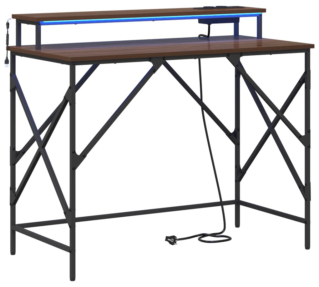 vidaXL Γραφείο Καφέ δρυς 100 x 50 x 86.5 εκ Επεξεργασμένο ξύλο