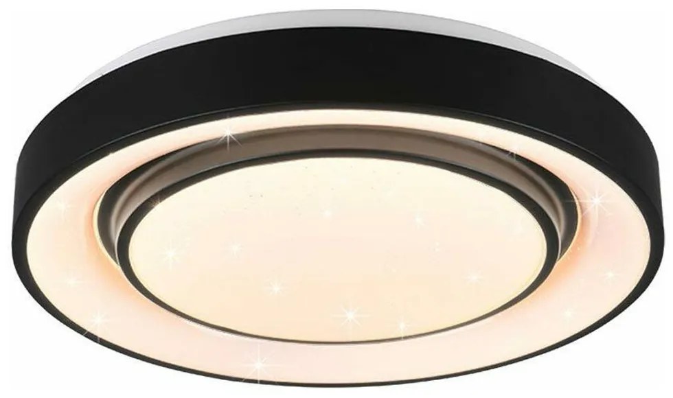 Φωτιστικό Οροφής - Πλαφονιέρα Mona R65041032 20W Led Φ38cm 7cm Starlight Effect Black Mat RL Lightin Metal