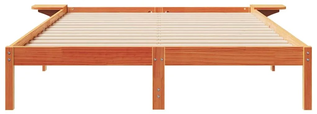 vidaXL Κρεβατοκάμαρα με Πλαϊνά Τραπέζια Κερωτό καφέ 140 x 210 cm