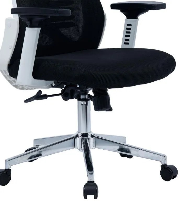 Καρέκλα γραφείου διευθυντή Andrew mesh μαύρο-λευκό 65x61x117 εκ.