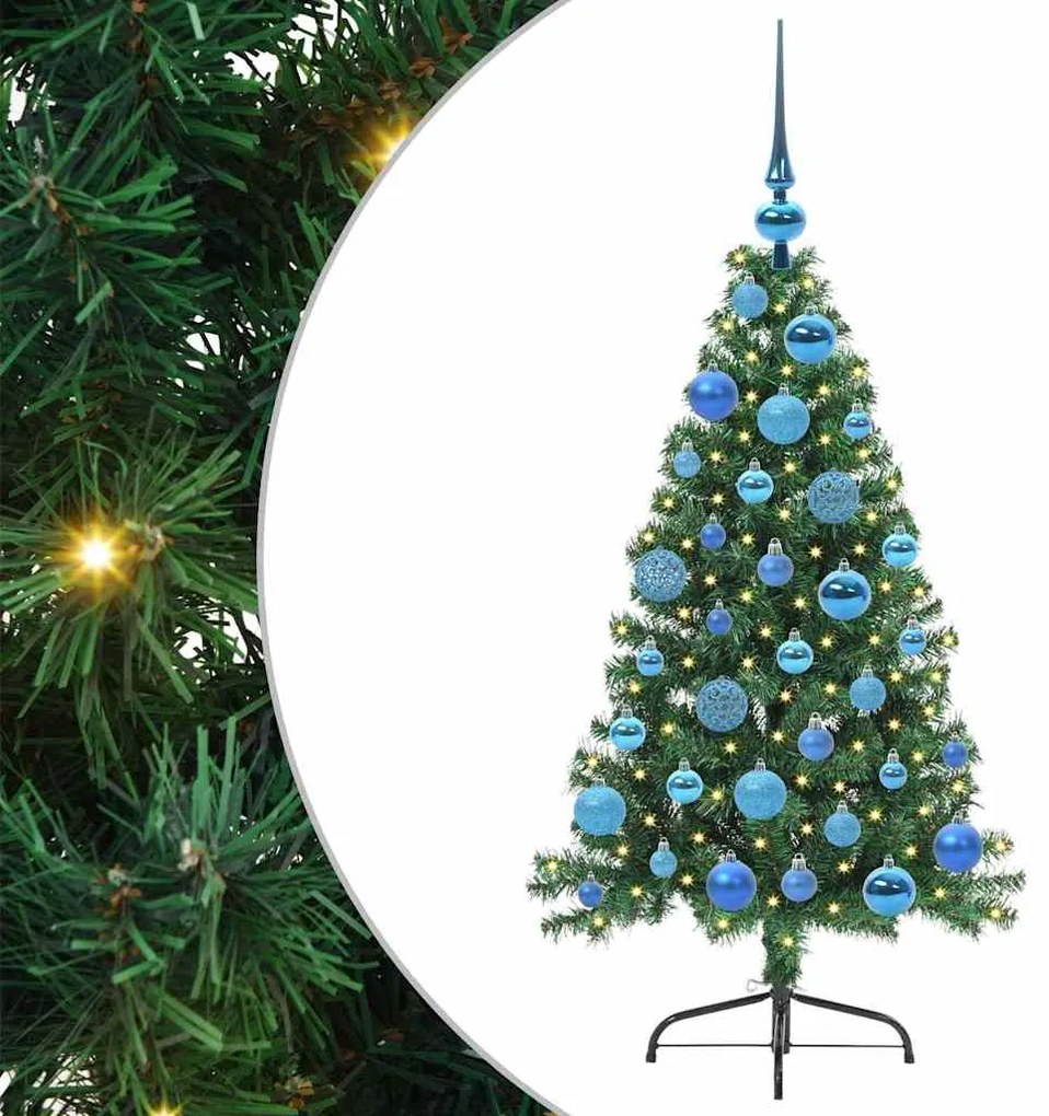 vidaXL Τεχνητό προφωτισμένο Χριστουγεννιάτικο δέντρο Πράσινο 120 cm