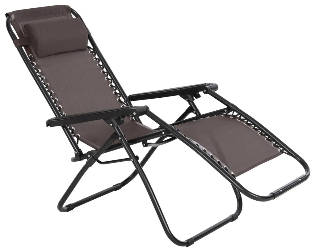 Καρέκλα - Πολυθρόνα RELAX COMPANION C5095.13 Μαύρο Μέταλλο με Καφέ Textiline 67x145x110Υεκ. 2αδα 67x145x110 εκ.