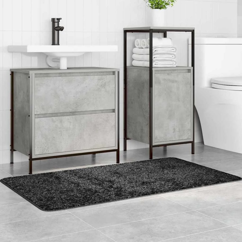 vidaXL Πατάκι μπάνιου Σκούρο Γκρι 70 x 120 cm Πολυπροπυλένιο