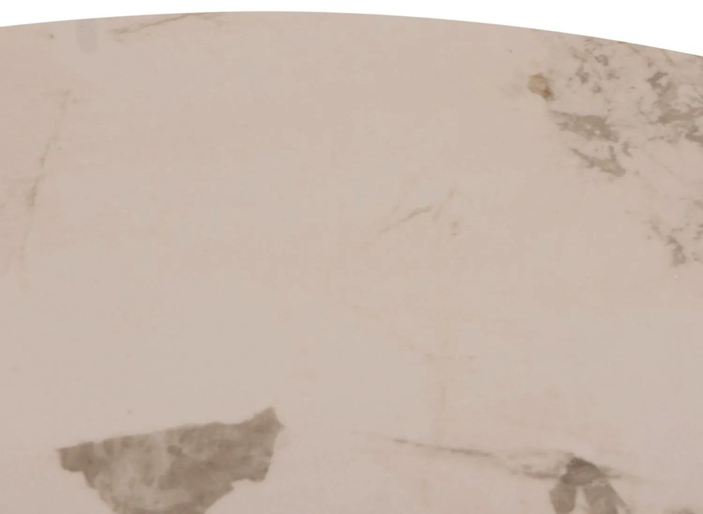 Τραπέζι Τραπεζαρίας SEDAR Στρογγυλό Κεραμικό Τop και Κρέμ Μεταλλικά πόδια Φ120x78Υεκ. 120x120x78 εκ.