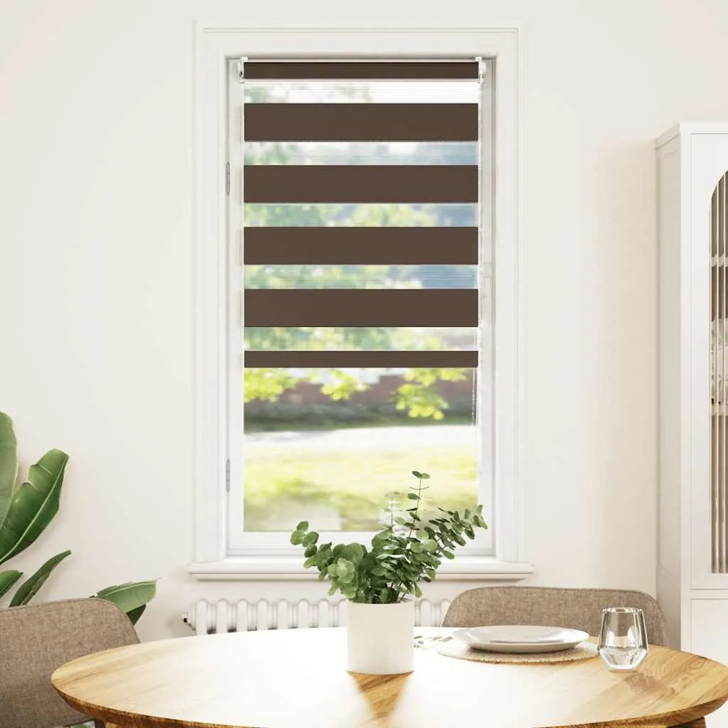 vidaXL Σύστημα Σκίασης Ρόλερ Zebra Καφέ 60 x 120 εκ.