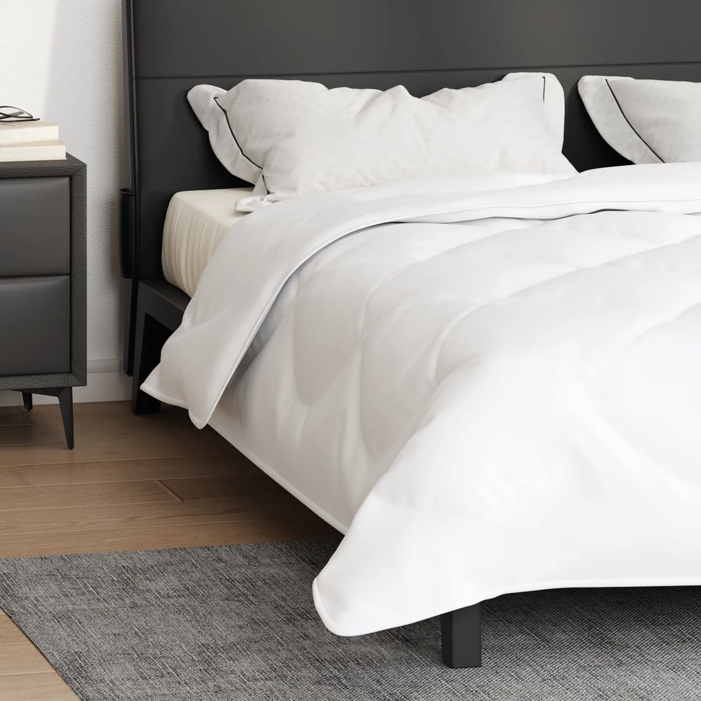 vidaXL Κουβέρτες & Κουβέρτες Λευκό 240 x 220 εκ. Μικροΐνες