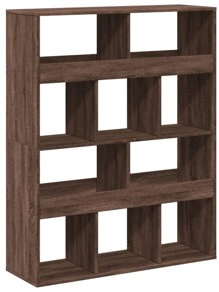 vidaXL Βιβλιοθήκη Καφέ Δρυς 100x33x125,5 εκ. από Επεξεργασμένο Ξύλο