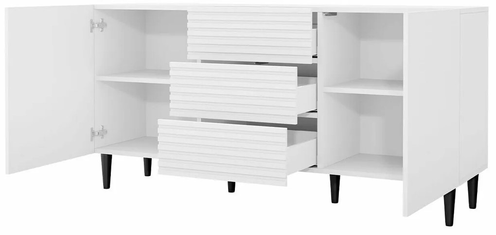 Σιφονιέρα Comfivo H101, Άσπρο, Με συρτάρια και ντουλάπια, 76x156x40cm, 45 kg | Epipla1.gr