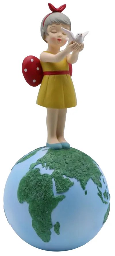 TRAVEL GIRL 1 DECO POLYRESIN ΠΟΛΥΧΡΩΜΟ D12,5xH29cm - 020791 - 020791