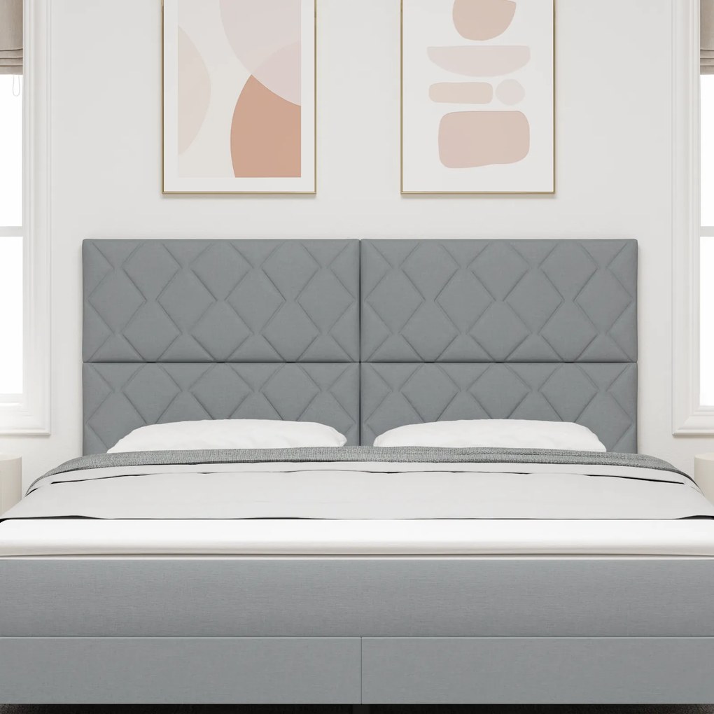 vidaXL Υφασμάτινο Κεφαλάρι Geometric Ανοιχτό γκρι 180 cm ύφασμα
