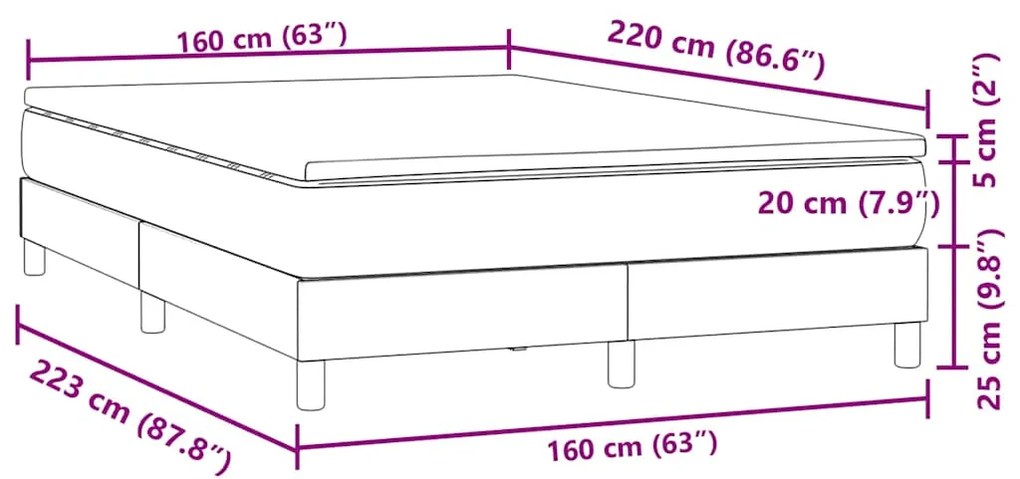 ΚΡΕΒΑΤΙ BOXSPRING ΜΕ ΣΤΡΩΜΑ ΑΝΟΙΧΤΟ ΓΚΡΙ 160X220 ΕΚ. ΒΕΛΟΥΔΙΝΟ 3315975