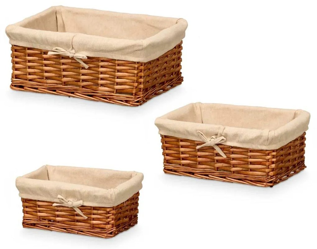 Σετ καλαθιών Kipit πολυεστέρας λυγαριά 50 % βαμβάκι 39 x 16,5 x 29 cm 3 Τεμάχια