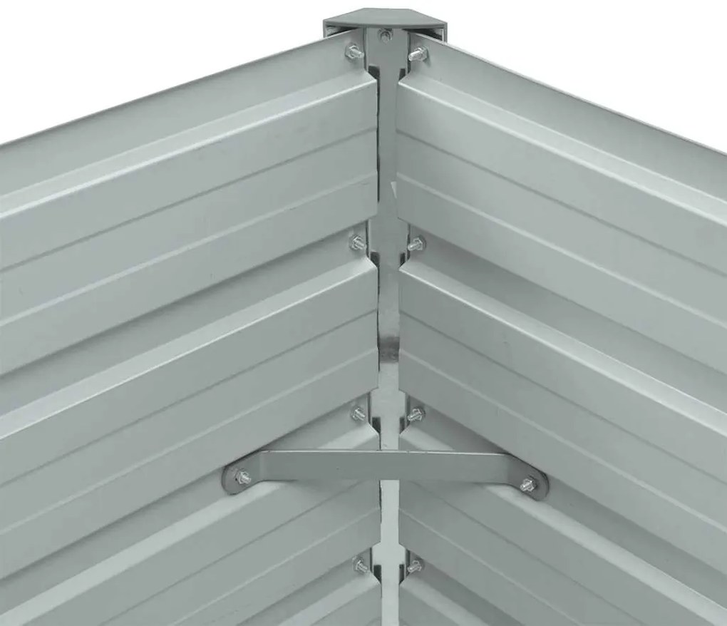 vidaXL Ζαρντινιέρα Υπερυψωμένη Γκρι 100x40x45 εκ. Γαλβανισμ. Χάλυβας