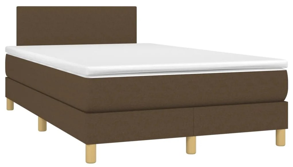 ΚΡΕΒΑΤΙ BOXSPRING ΜΕ ΣΤΡΩΜΑ &amp; LED ΣΚ.ΚΑΦΕ 120X200 ΕΚ ΥΦΑΣΜΑΤΙΝΟ 3133544