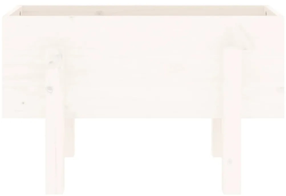 vidaXL Ζαρντινιέρα Λευκή 62 x 30 x 38 εκ. από Μασίφ Ξύλο Πεύκου