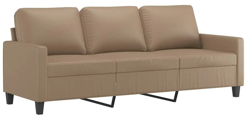 vidaXL Πολυθρόνες Σετ 4 Τεμ. Καπουτσίνο Συνθετικό Δέρμα Μαξιλάρια