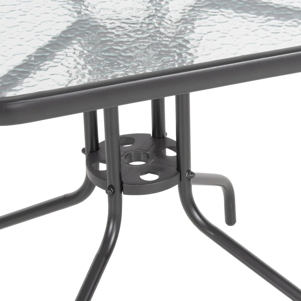 Σετ Κήπου Τραπεζαρία HM10469 3 τεμ Γκρί με Τραπέζι Figo 70x70x72 εκ. &amp; 2 Καρέκλες Laura