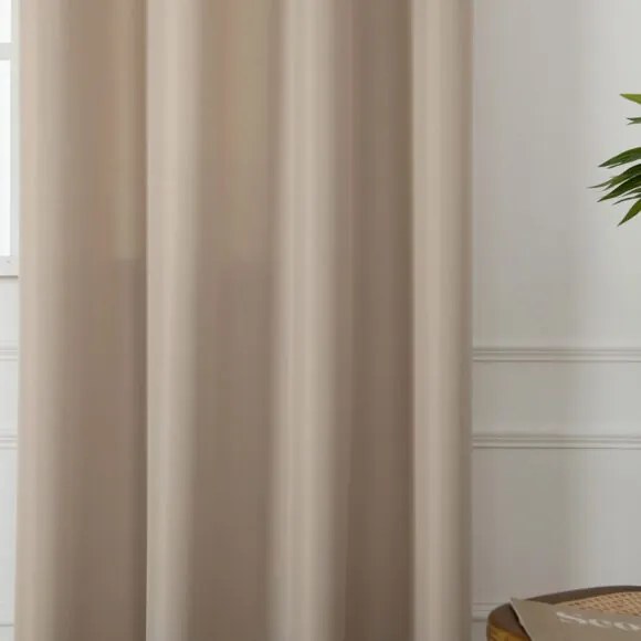 Beauty Home Κουρτίνα μεσαίας σκίασης με 8 μεταλλικούς κρίκους Effect Art 8443 140x270 Άμμου