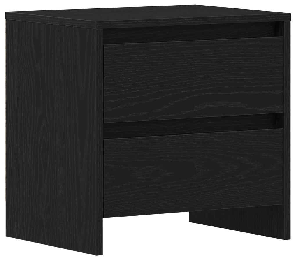 vidaXL Κομοδίνο 2 τεμ Μαύρο Δρυς 45x34x44,5 εκ Επεξεργασμένο ξύλο
