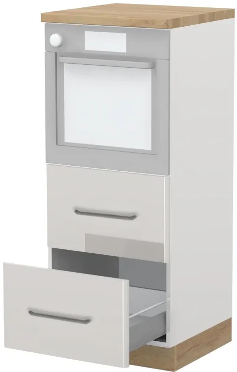 Επιδαπέδιο ντουλάπι φούρνου ψηλό Modena K14-60-2MB-Λευκό - Γκρι ανοιχτό - 60.00Χ60.00Χ148.00cm