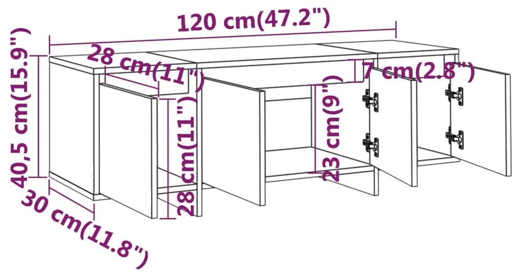 ΈΠΙΠΛΟ ΤΗΛΕΟΡΑΣΗΣ ΓΚΡΙ SONOMA 120X30X40,5 ΕΚ. ΑΠΟ ΜΟΡΙΟΣΑΝΙΔΑ 813051