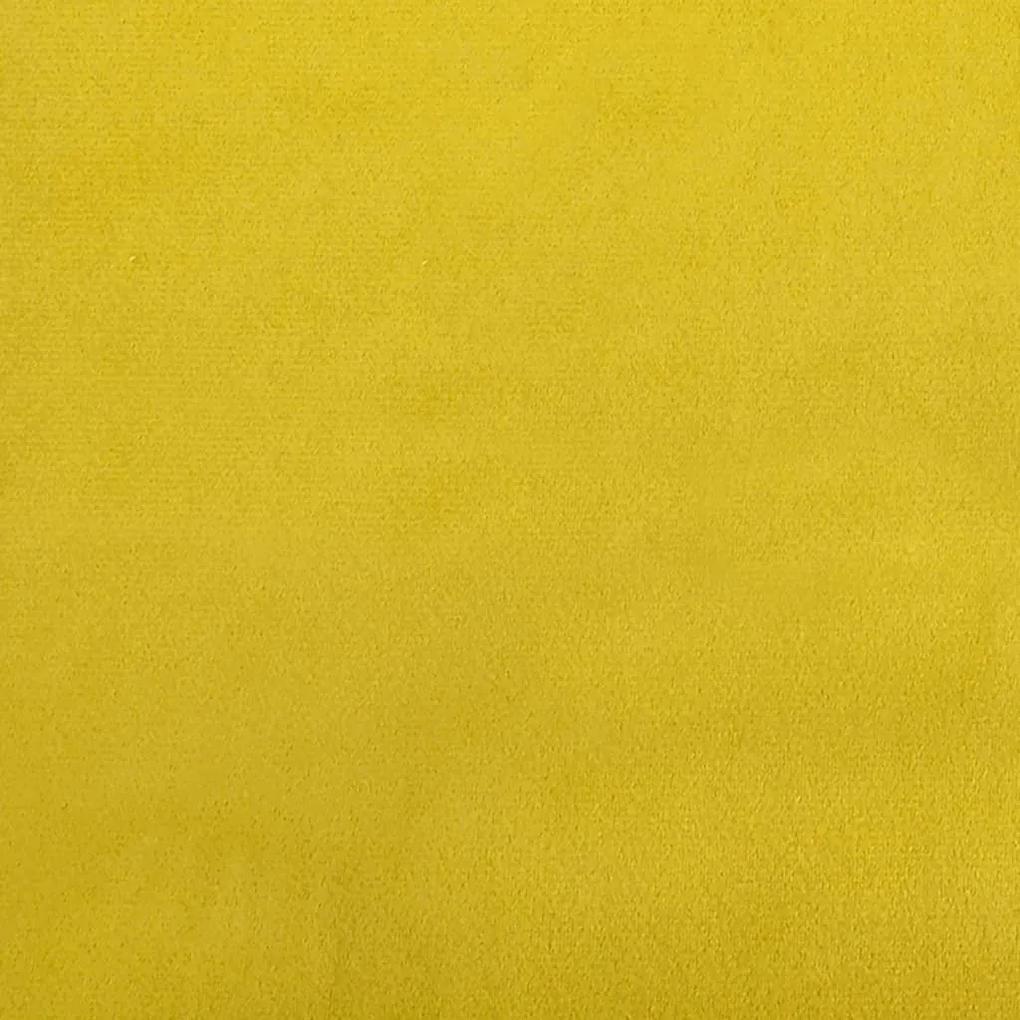 Καναπές Κρεβάτι Διθέσιος με Υποπόδιο Κίτρινος Βελούδινος - Κίτρινο