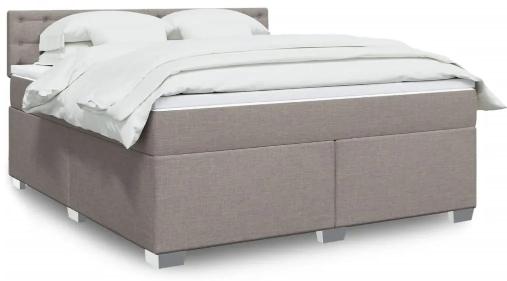 vidaXL Κρεβάτι Boxspring με Στρώμα Taupe 180x200 εκ. Υφασμάτινο