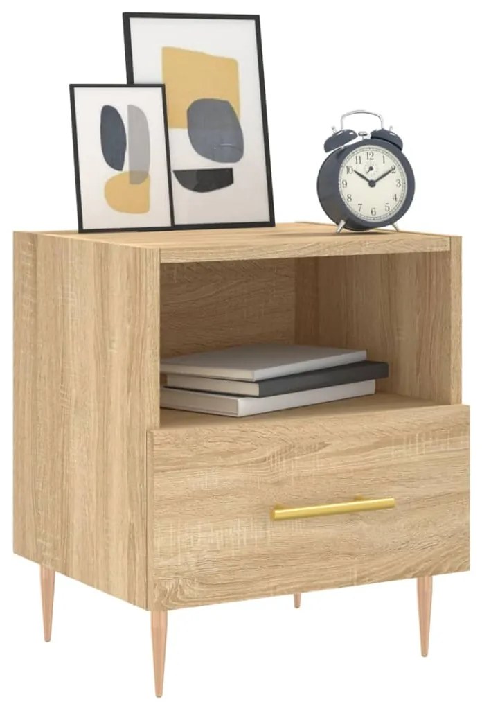 vidaXL Κομοδίνα 2 τεμ. Sonoma Δρυς 40 x 35 x 47,5 εκ. Επεξεργ. Ξύλο