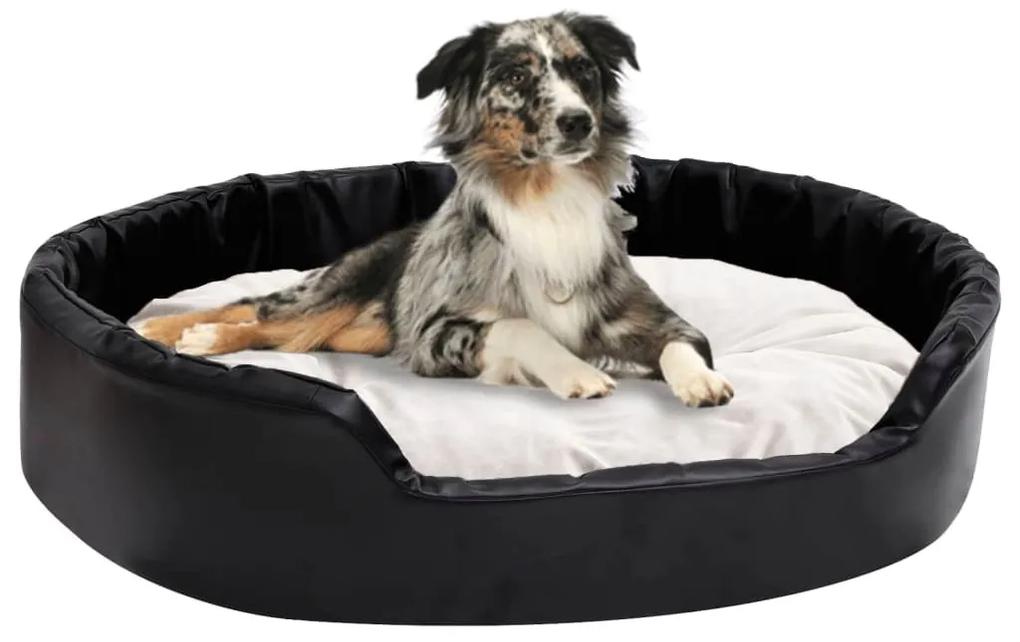 Κρεβάτι Σκύλου Μαύρο/Μπεζ 90 x 79 x 20 εκ. Βελουτέ/Συνθ. Δέρμα - Μαύρο