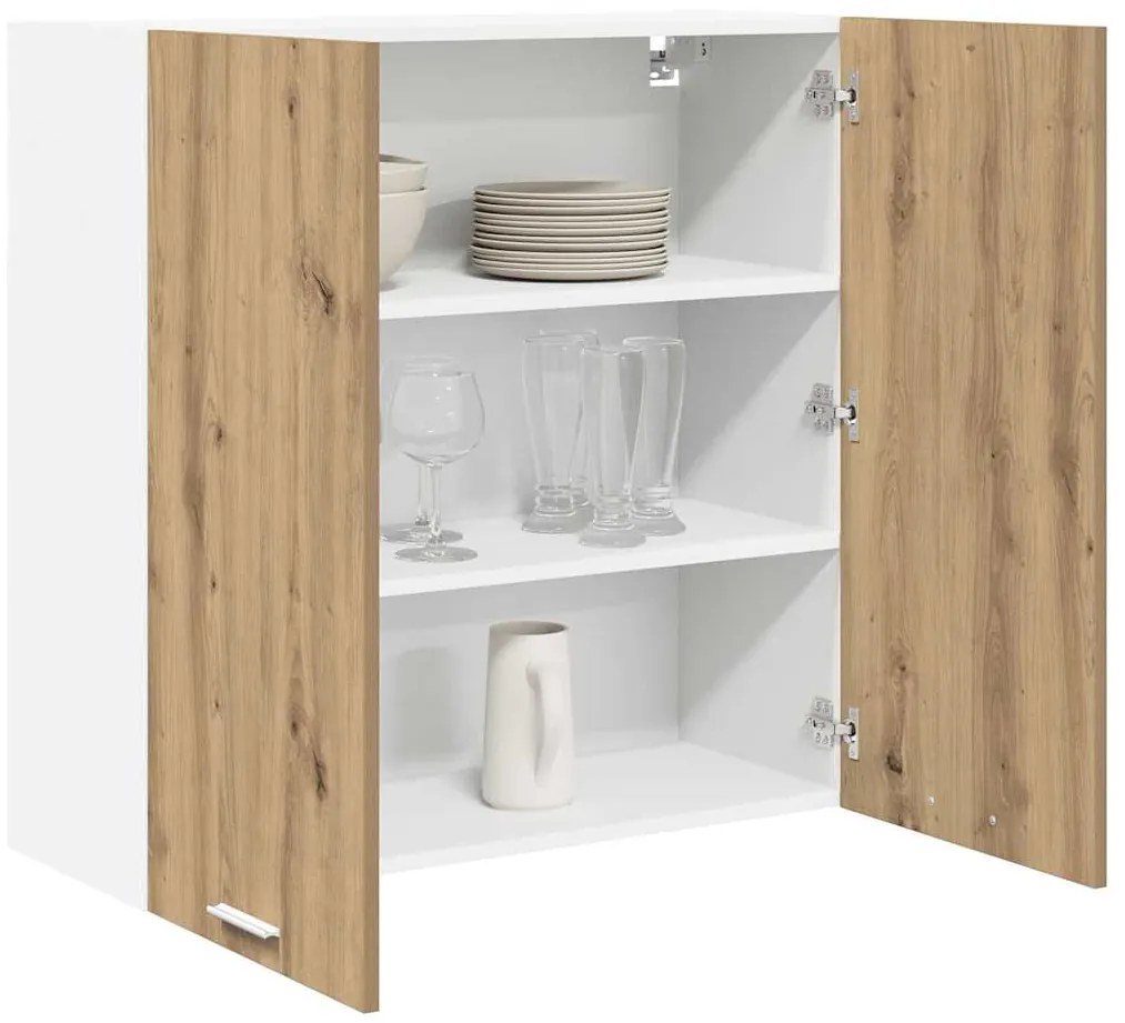 vidaXL Κρεμαστό ντουλάπι με αποθήκευση Artisan Oak 80 x 31 x 80 εκ.