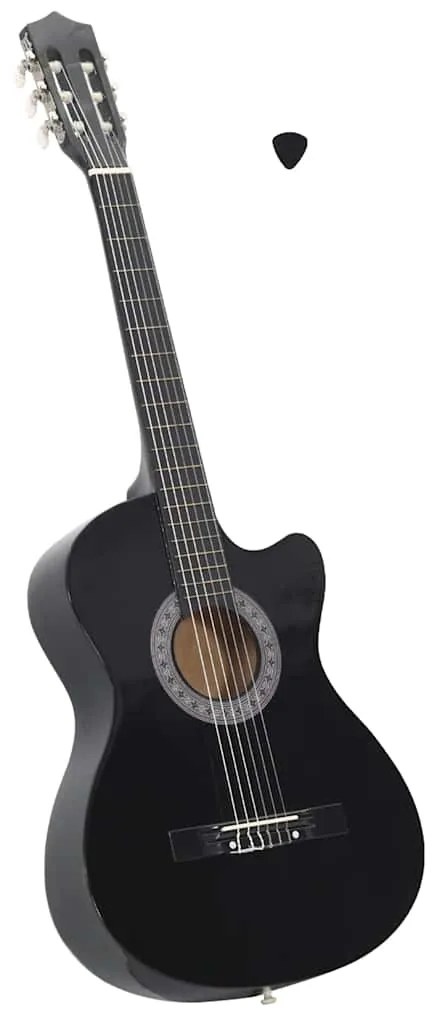 vidaXL Κιθάρα Western Classical Cutaway με 6 Χορδές Μαύρη 38&quot;