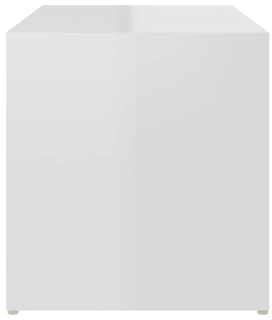 vidaXL Τραπέζι Βοηθητικό Γυαλιστερό Λευκό 59 x 36 x 38 εκ. Επεξ. Ξύλο