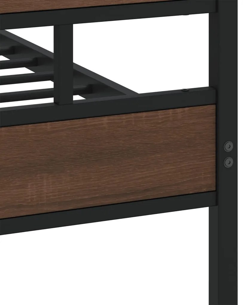 vidaXL Σκελετός Κρεβ. Χωρίς Στρώμα Καφέ Δρυς 150x200 εκ. Μεταλλικό