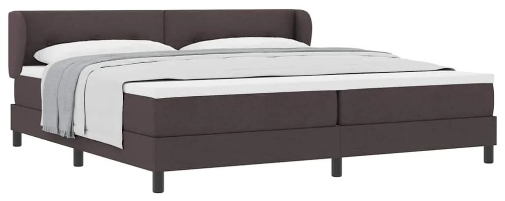 vidaXL Κρεβάτι box spring με στρώμα με στρώμα Σκούρο καφέ Σκούρο καφέ