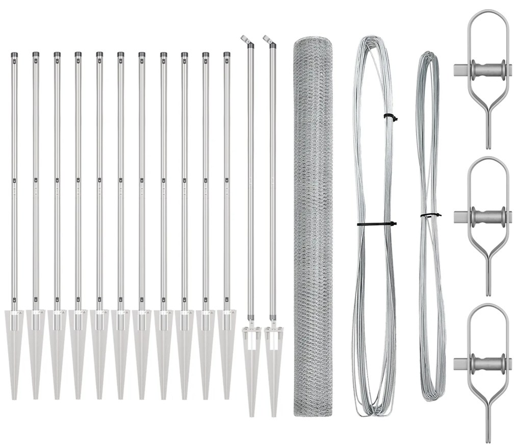 vidaXL Set Φραχτών Σετ 2 Γαλβανισμένος χάλυβας 25 x 1.5 μ Ανθεκτικό