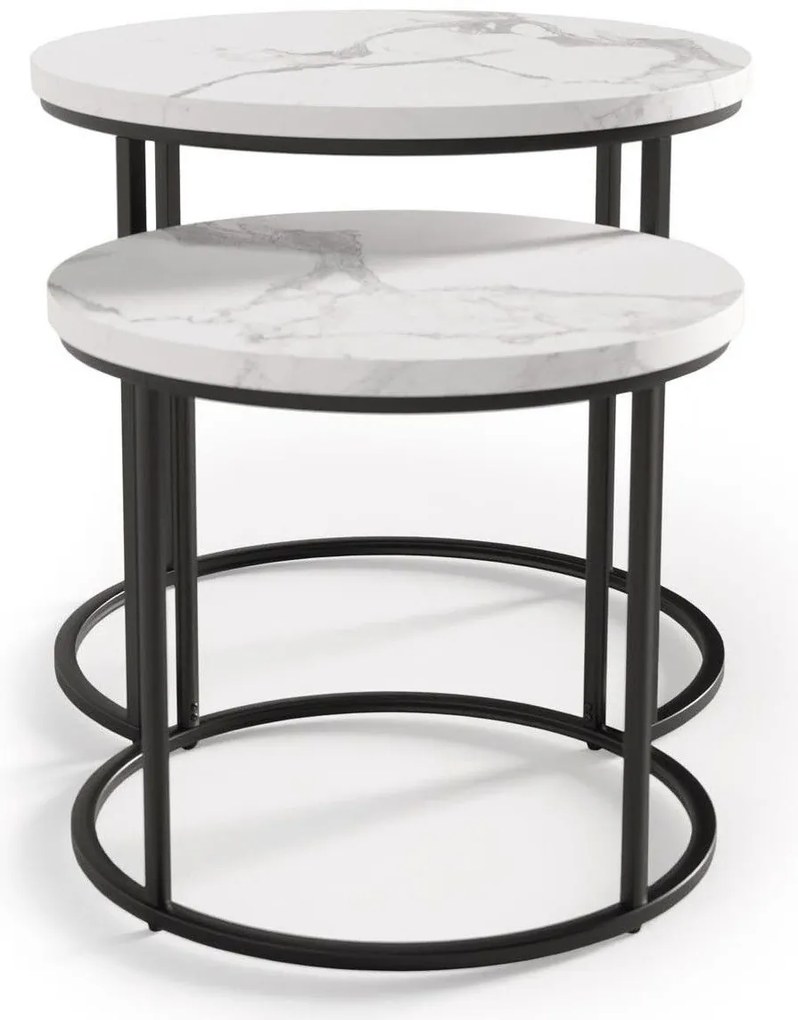 Σετ βοηθητικά τραπεζάκια σαλονιού Ergo-Leuko Marmaro