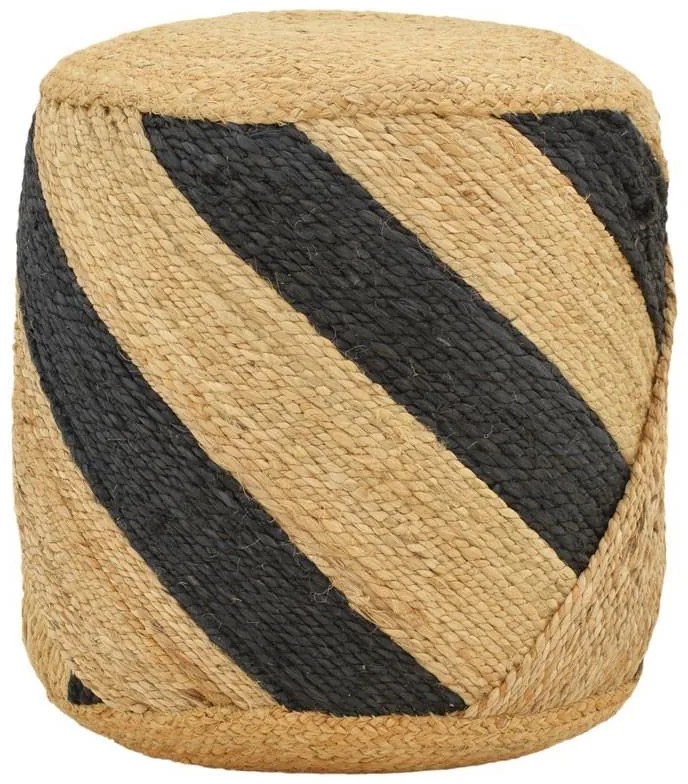 Σκαμπό Relous Inart φυσικό-μαύρο 100% γιούτα 40x40x40εκ 37x37x39 εκ.