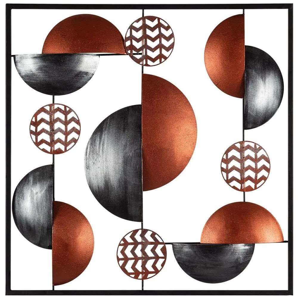Διακοσμητικό Τοίχου Aurora 279ENZ1194 55x55cm Black-Red Wallity Metal