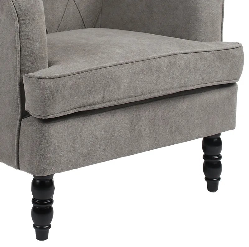 Πολυθρόνα - μπερζέρα Efficient pakoworld ύφασμα γκρι-μαύρο 72x97x100εκ