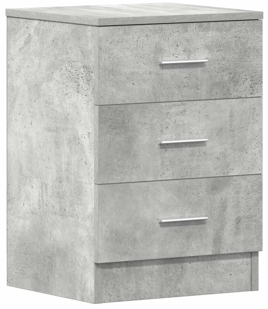 vidaXL Κομοδίνα 2 τεμ. Γκρι Σκυροδέματος 38x35x56 εκ. από Επεξ. Ξύλο