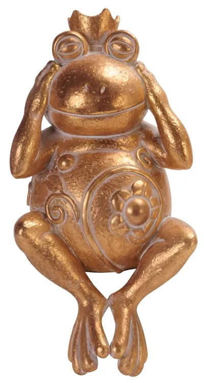 GRENOUILLE 2 DECO ΒΑΤΡΑΧΟΣ POLYRESIN ΧΡΥΣΟ 11,3x9,5xH22,6cm - 022496 - 022496