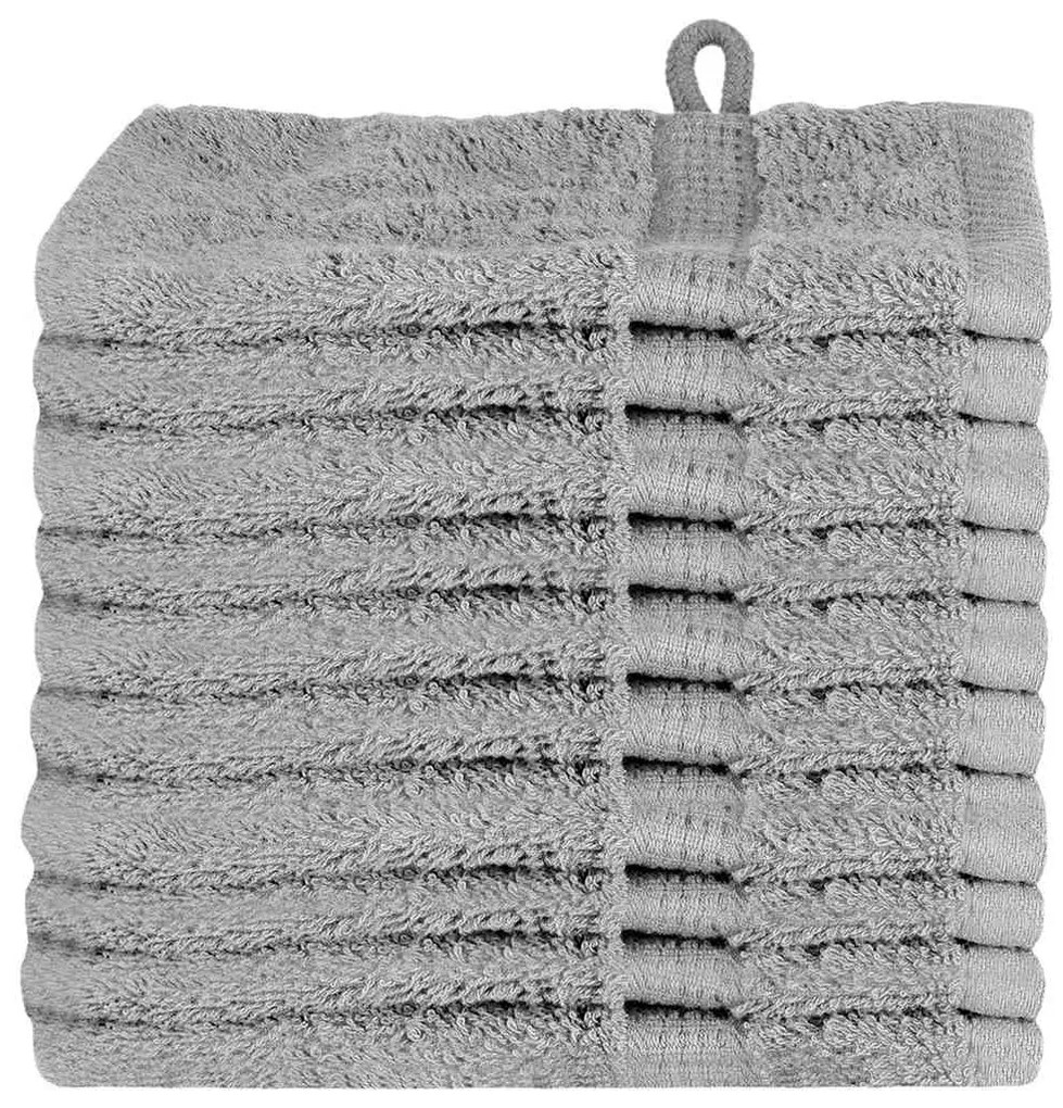 vidaXL Πετσέτες Προσώπου SOLUND 10 pcs Γκρι Βαμβάκι