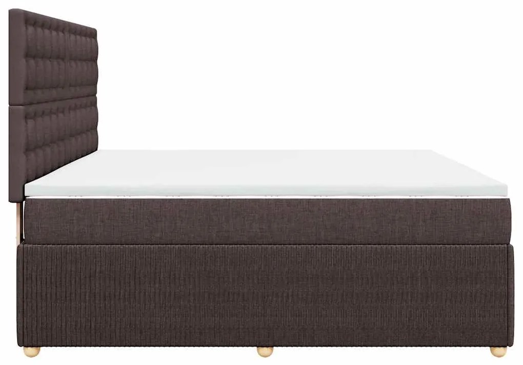 vidaXL Κρεβάτι Boxspring με Στρώμα Σκούρο Καφέ 180x200 εκ Υφασμάτινο