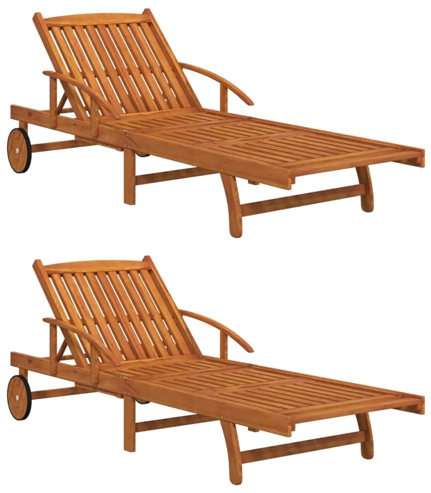 vidaXL Ξαπλώστρες 2 τεμ. από Μασίφ Ξύλο Ακακίας