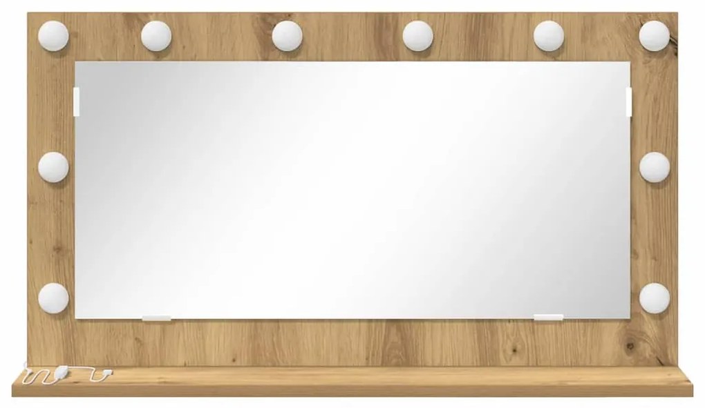 vidaXL Καθρέφτης τουαλέτας με καθρέφτη Artisan Oak 80 x 45 x 18 εκ.