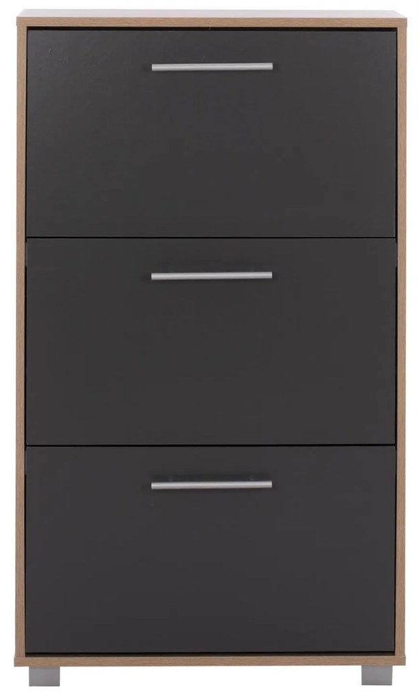 Παπουτσοθήκη Ξύλινη DAVINA C22221.04 με 3 πόρτες Sonama - Γκρί 62x24x110Υεκ. 62x24x110 εκ.