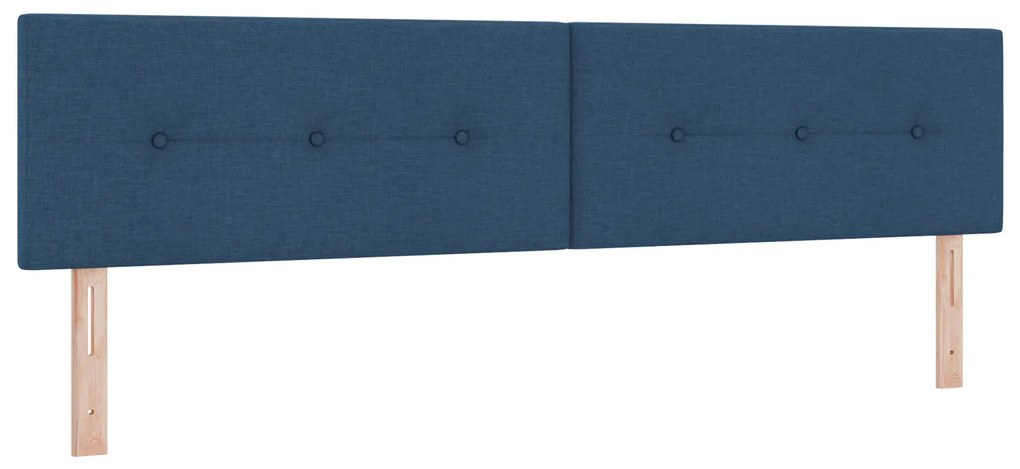 vidaXL Κρεβάτι Box Spring με στρώμα μπλε 200x200 εκ ύφασμα